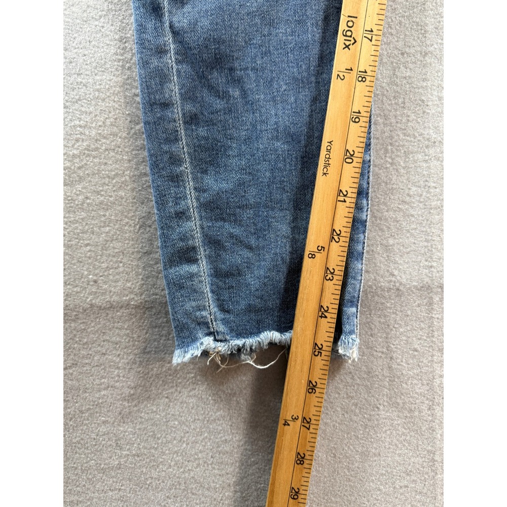LOFT The Skinny Jeans Women 6/28 Blue High Rise Button Fly Raw Hem 29x25 - Picture 2 of 9